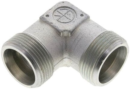 Kolanko hydrauliczne 90 st., gwint zewnętrzny 25 S (M36x2), stal ocynkowana