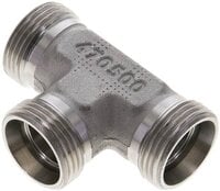 Trójnik hydrauliczny T, gwinty zewnętrzne 22 L (M30x2), stal nierdzewna