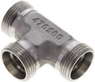 Trójnik hydrauliczny T, gwinty zewnętrzne 22 L (M30x2), stal nierdzewna