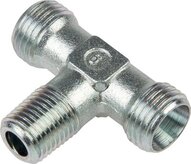 Trójnik hydrauliczny T, gwint R 1/8"-4 LL (M8x1), stal ocynkowana