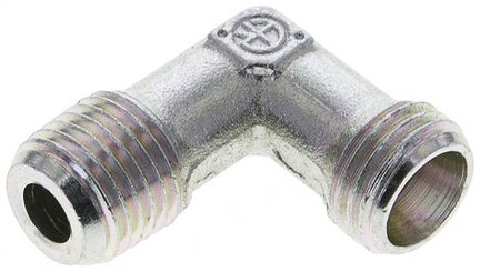 Kolanko hydrauliczne 90 st., gwint NPT 1/4"-8 L (M14x1,5), stal ocynkowana