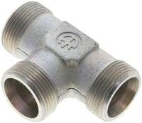 Trójnik hydrauliczny T, gwinty zewnętrzne 25 S (M36x2), stal ocynkowana