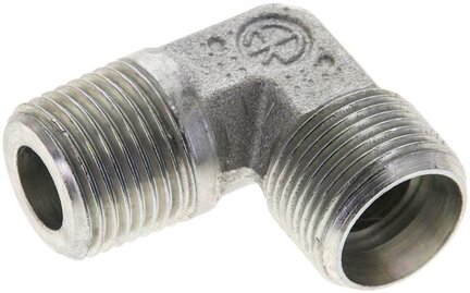 Kolanko hydrauliczne 90 st. gwint R 1/2"-15 L (M22x1,5), stal ocynkowana