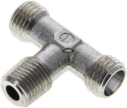 Trójnik hydrauliczny T, gwint R 1/4"-8 L (M14x1,5), stal ocynkowana