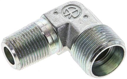 Kolanko hydrauliczne 90 st. gwint R 3/8"-15 L (M22x1,5), stal ocynkowana