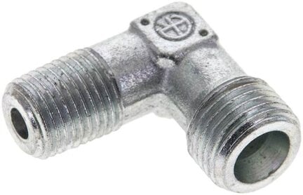Kolanko hydrauliczne 90 st. gwint R 1/4"-8 S (M16x1,5), stal ocynkowana