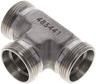 Trójnik hydrauliczny T, gwinty zewnętrzne 28 L (M36x2), stal nierdzewna