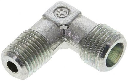 Kolanko hydrauliczne 90 st., gwint NPT 1/4"-8 S (M16x1,5), stal ocynkowana