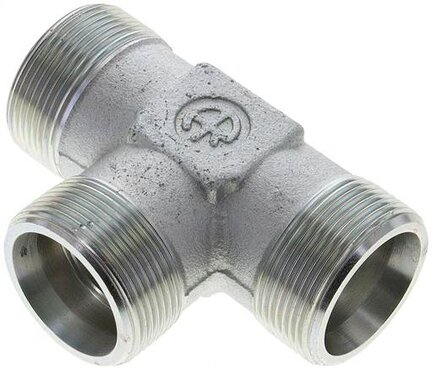 Trójnik hydrauliczny T, gwinty zewnętrzne 30 S (M42x2), stal ocynkowana