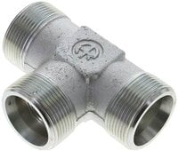 Trójnik hydrauliczny T, gwinty zewnętrzne 30 S (M42x2), stal ocynkowana