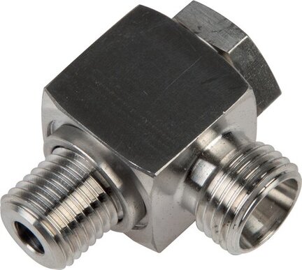 Złączka kątowa hydrauliczna Banjo, gwint M 27x2-20 S (M30x2), bez dławienia, stal nierdzewna