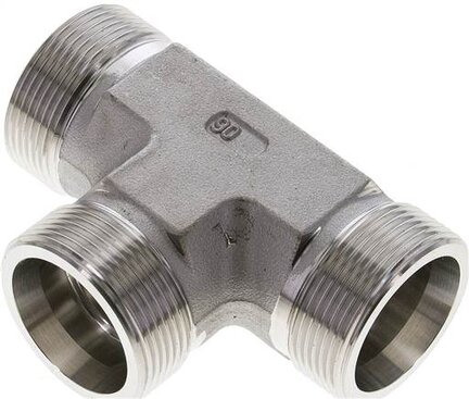 Trójnik hydrauliczny T, gwinty zewnętrzne 30 S (M42x2), stal nierdzewna