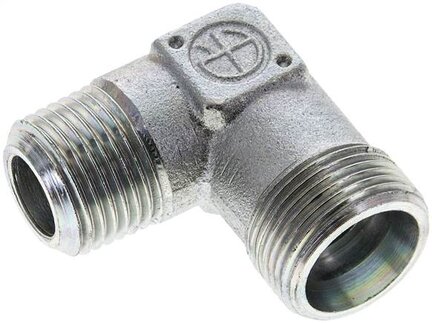 Kolanko hydrauliczne 90 st. gwint R 1/2"-16 S (M24x1,5), stal ocynkowana