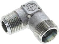 Kolanko hydrauliczne 90 st. gwint R 1/2"-16 S (M24x1,5), stal ocynkowana
