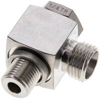 Złączka kątowa hydrauliczna Banjo 90 st., nastawne, bez dławienia, gwint G 1/4"-10 L (M16x1,5), stal nierdzewna