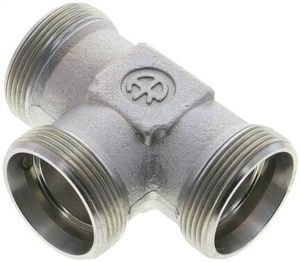 Trójnik hydrauliczny T, gwinty zewnętrzne 35 L (M45x2), stal ocynkowana