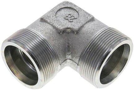 Kolanko hydrauliczne 90 st., gwint zewnętrzny 38 S (M52x2), stal ocynkowana