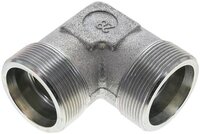 Kolanko hydrauliczne 90 st., gwint zewnętrzny 38 S (M52x2), stal ocynkowana