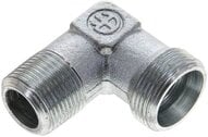 Kolanko hydrauliczne 90 st., gwintowane, M 22x1,5 (stożkowy)-18 L (M26x1,5), stal ocynkowana