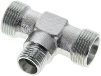 Trójnik hydrauliczny, redukcyjny 15 L (M22x1,5)-10 L (M16x1,5)-15 L (M22x1,5), stal ocynkowana