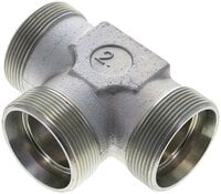 Trójnik hydrauliczny T, gwinty zewnętrzne 42 L (M52x2), stal ocynkowana
