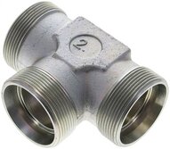 Trójnik hydrauliczny T, gwinty zewnętrzne 42 L (M52x2), stal ocynkowana
