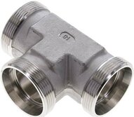Trójnik hydrauliczny T, gwinty zewnętrzne 42 L (M52x2), stal nierdzewna