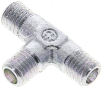 Trójnik hydrauliczny T, gwinty zewnętrzne 4 LL (M8x1), stal ocynkowana