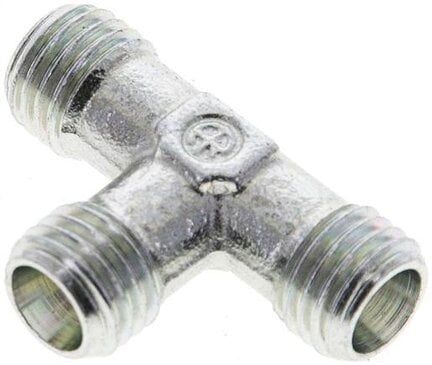 Trójnik hydrauliczny T, gwinty zewnętrzne 6 L (M12x1,5), stal ocynkowana