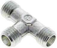 Trójnik hydrauliczny T, gwinty zewnętrzne 6 L (M12x1,5), stal ocynkowana
