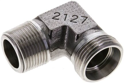 Kolanko hydrauliczne 90 st. gwint G 3/4"-22 L (M30x2), stal nierdzewna