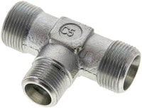 Trójnik hydrauliczny, redukcyjny 16 S (M24x1,5)-12 S (M20x1,5)-16 S (M24x1,5), stal ocynkowana