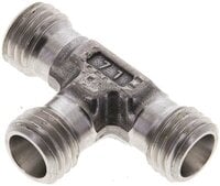 Trójnik hydrauliczny T, gwinty zewnętrzne 6 L (M12x1,5), stal nierdzewna
