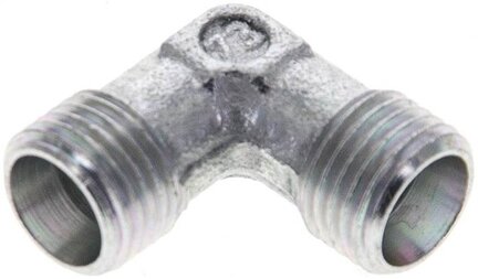 Kolanko hydrauliczne 90 st., gwint zewnętrzny 6 LL (M10x1), stal ocynkowana