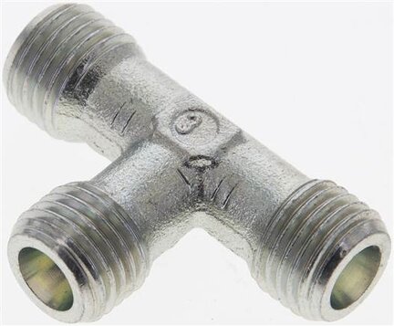 Trójnik hydrauliczny T, gwinty zewnętrzne 6 S (M14x1,5), stal ocynkowana