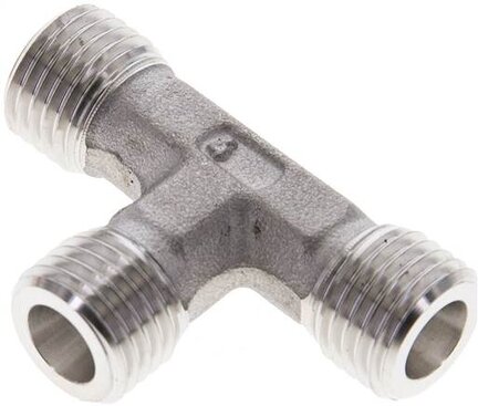 Trójnik hydrauliczny T, gwinty zewnętrzne 6 S (M14x1,5), stal nierdzewna