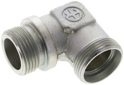 Kolanko hydrauliczne 90 st. gwint G 1"-28 L (M36x2), stal ocynkowana