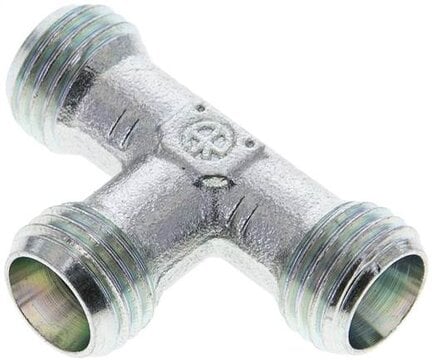 Trójnik hydrauliczny T, gwinty zewnętrzne 8 L (M14x1,5), stal ocynkowana
