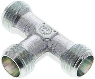 Trójnik hydrauliczny T, gwinty zewnętrzne 8 L (M14x1,5), stal ocynkowana