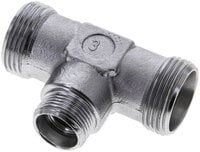 Trójnik hydrauliczny, redukcyjny 22 L (M30x2)-15 L (M22x1,5)-22 L (M30x2), stal ocynkowana