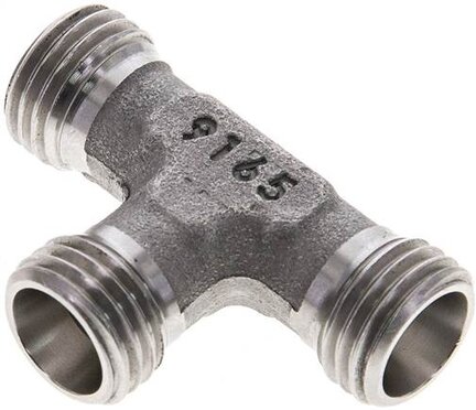Trójnik hydrauliczny T, gwinty zewnętrzne 8 L (M14x1,5), stal nierdzewna