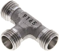 Trójnik hydrauliczny T, gwinty zewnętrzne 8 L (M14x1,5), stal nierdzewna