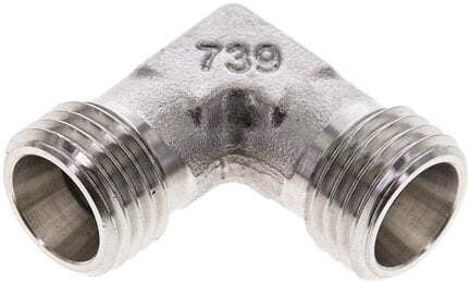 Kolanko hydrauliczne 90 st., gwint zewnętrzny 8 L (M14x1,5), stal nierdzewna