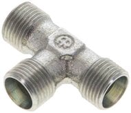 Trójnik hydrauliczny T, gwinty zewnętrzne 8 LL (M12x1), stal ocynkowana