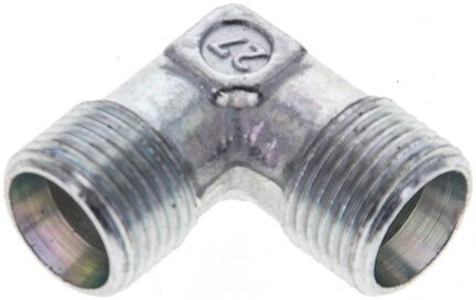 Kolanko hydrauliczne 90 st., gwint zewnętrzny 8 LL (M12x1), stal ocynkowana