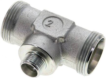 Trójnik hydrauliczny, redukcyjny 28 L (M36x2)-12 L (M18x1,5)-28 L (M36x2), stal ocynkowana