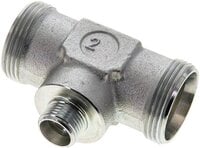 Trójnik hydrauliczny, redukcyjny 28 L (M36x2)-12 L (M18x1,5)-28 L (M36x2), stal ocynkowana