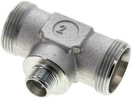 Trójnik hydrauliczny, redukcyjny 28 L (M36x2)-12 L (M18x1,5)-28 L (M36x2), stal ocynkowana
