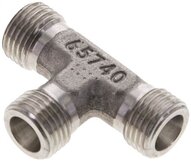 Trójnik hydrauliczny T, gwinty zewnętrzne 8 S (M16x1,5), stal nierdzewna