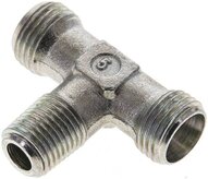Trójnik hydrauliczny T, gwint R 1/4"-10 L (M16x1,5), stal ocynkowana